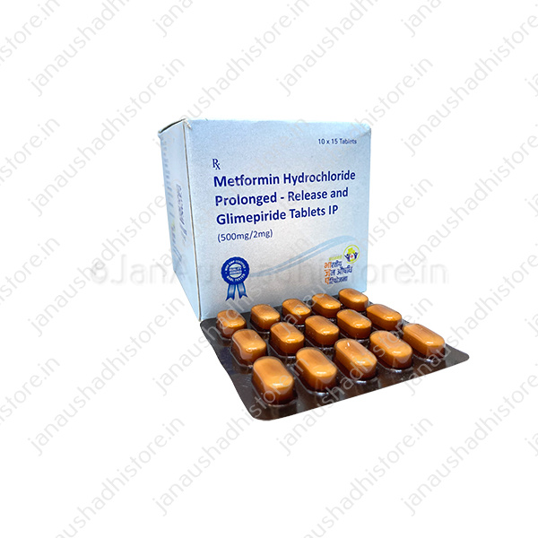Metformin Hydrochloride (PR) 500mg and Glimepiride 2mg Tablets